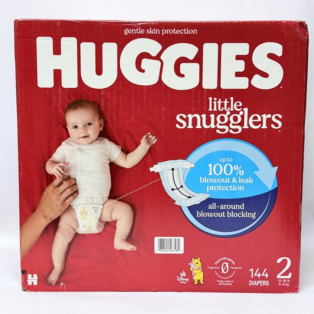 Huggies Little Snugglers Size 2 Diapers 144 Count Disney Winnie the Pooh 12-18lb